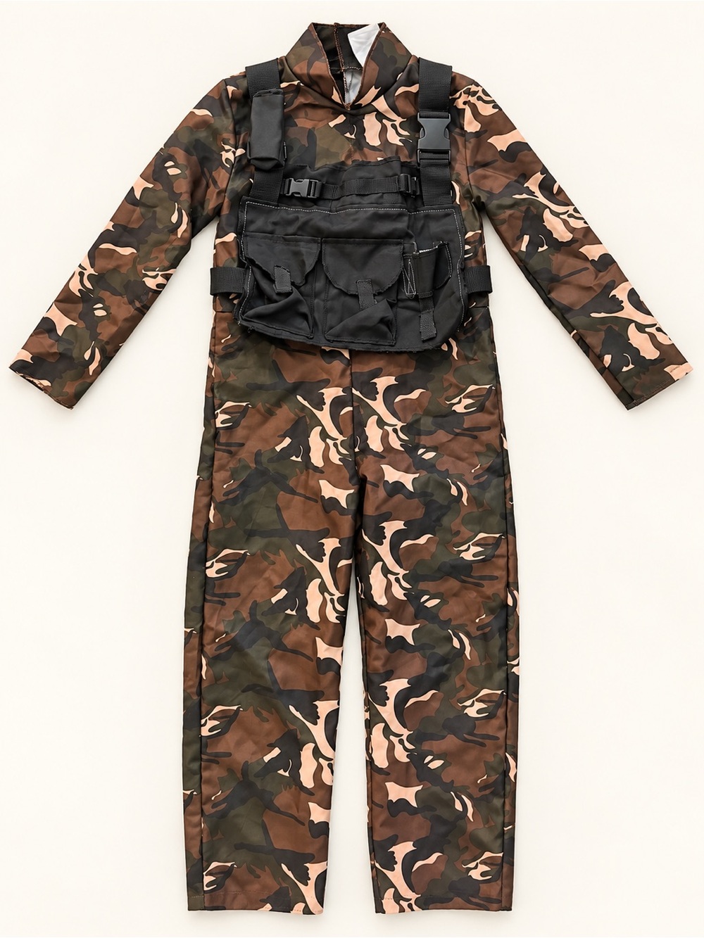 Boys Soldier Costume with Tactical Vest - BrownCamouflage / Kids Army Halloween